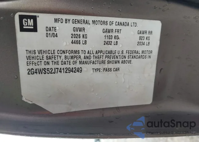 2G4WS52J741294249: 43576707