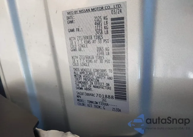 5N1BT3BB4RC701888: 43576787