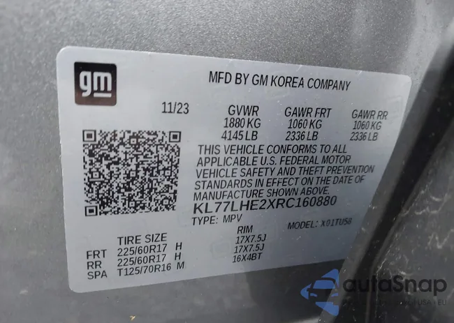 KL77LHE2XRC160880: 43576841