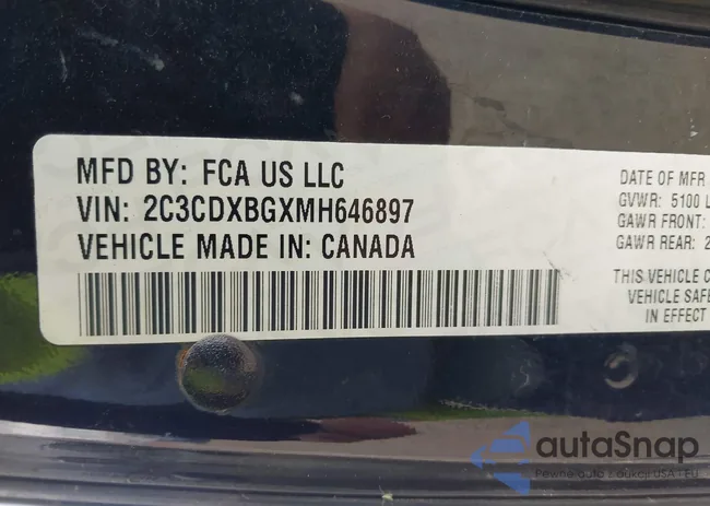 2C3CDXBGXMH646897: 43576001