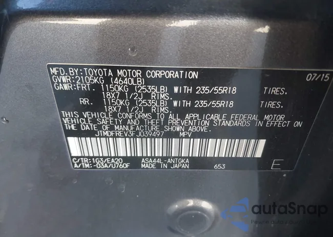 JTMDFREV3FJ039497: 43576038