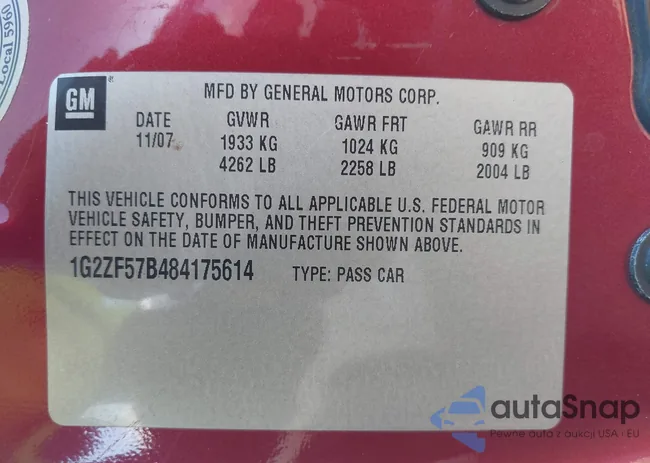 1G2ZF57B484175614: 43576071