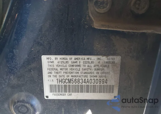 1HGCM56834A030994: 43576141