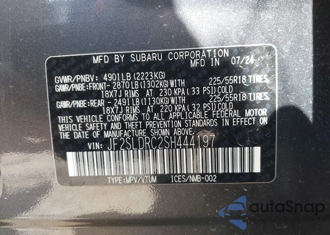 JF2SLDRC2SH444197: 43576217