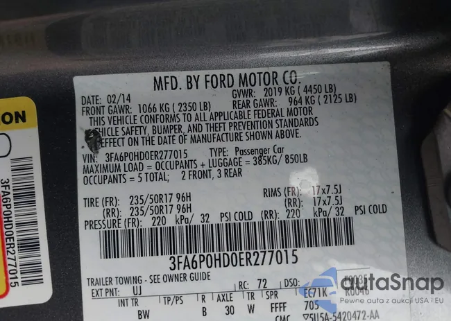 3FA6P0HD0ER277015: 43576224