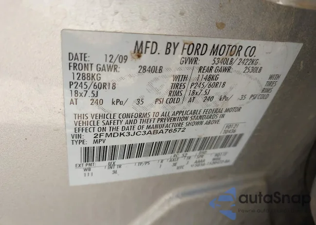 2FMDK3JC3ABA76572: 43576256