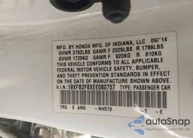 19XFB2F8XEE080757: 43577362