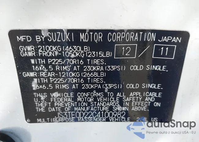 JS3TE0D22C4100982: 43577482