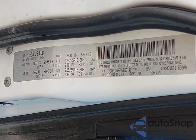 1C4PJLDB2HW653141: 43577579