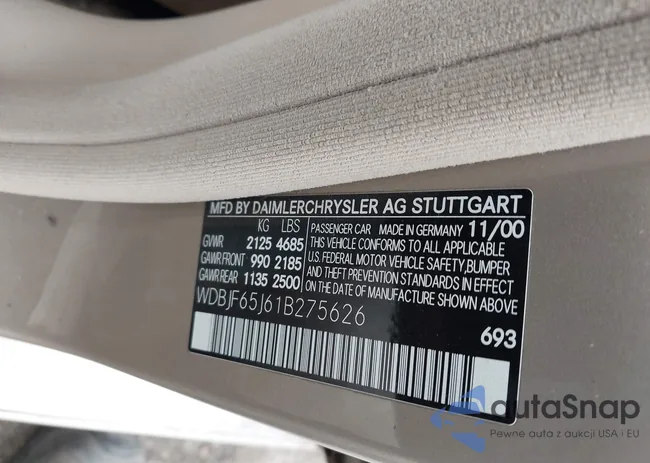 WDBJF65J61B275626: 43577606