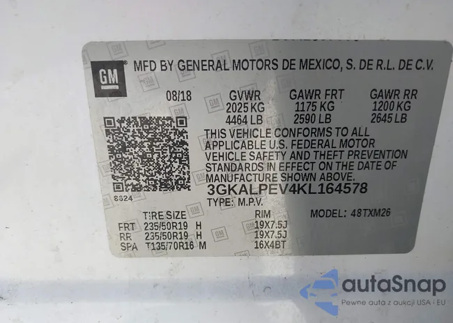 3GKALPEV4KL164578: 43577608