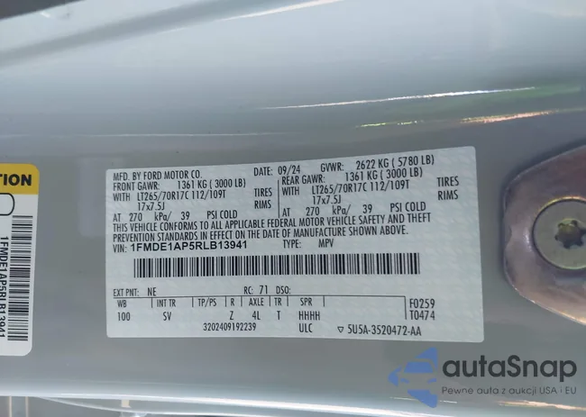 1FMDE1AP5RLB13941: 43577727