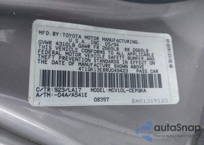 4T1GK13E8RU049423: 43577730