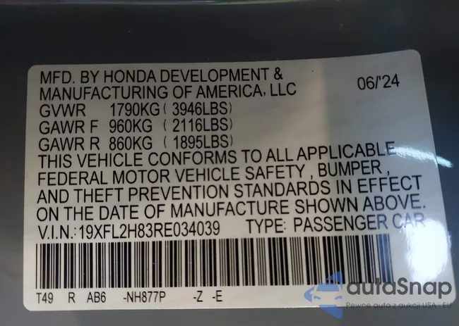 19XFL2H83RE034039: 43577731