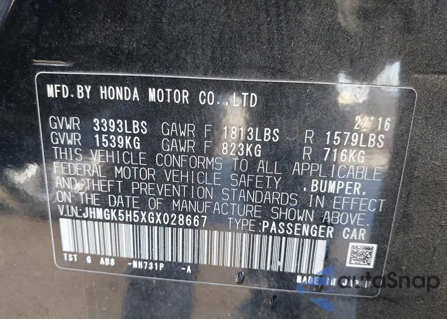 JHMGK5H5XGX028667: 43577874