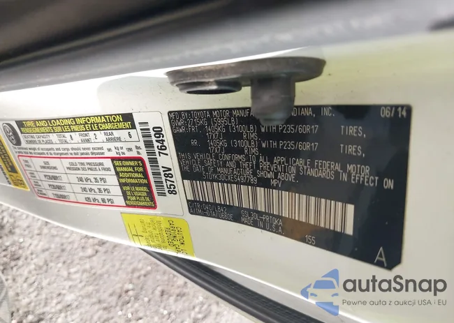 5TDYK3DCXES497789: 43576957