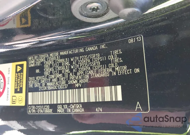 2T2ZK1BA4DC130237: 43577249