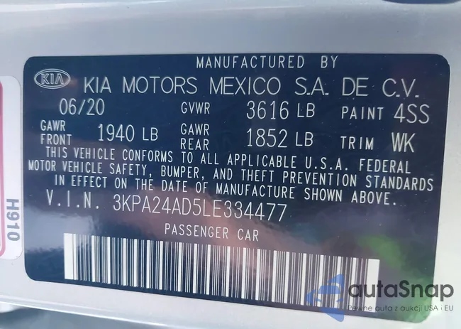 3KPA24AD5LE334477: 43577256