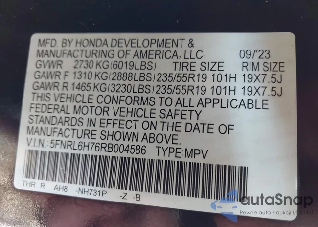 5FNRL6H76RB004586: 43577294