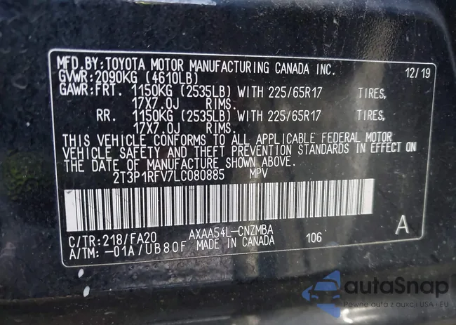 2T3P1RFV7LC080885: 43578378