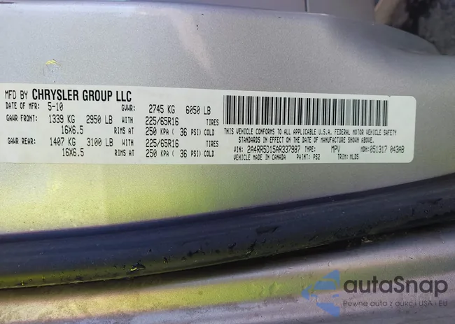 2A4RR5D15AR337987: 43578516