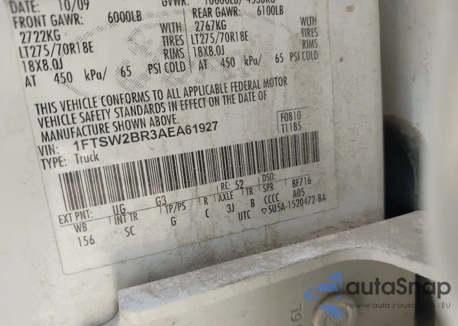 1FTSW2BR3AEA61927: 43578653