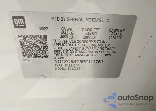 1G1ZC5ST5PF111761: 43578753