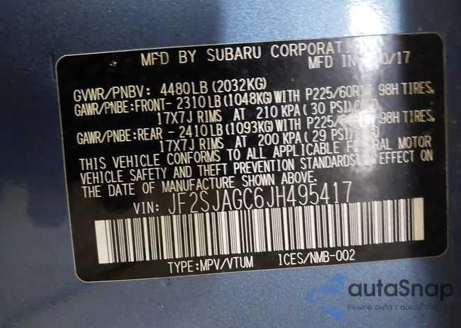 JF2SJAGC6JH495417: 43578808