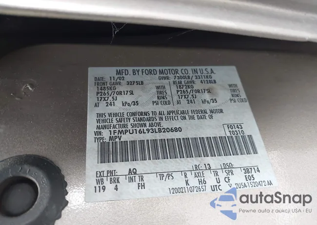 1FMPU16L93LB20680: 43578869