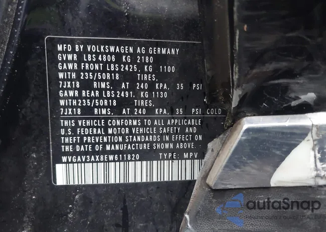 WVGAV3AX8EW611820: 43577958