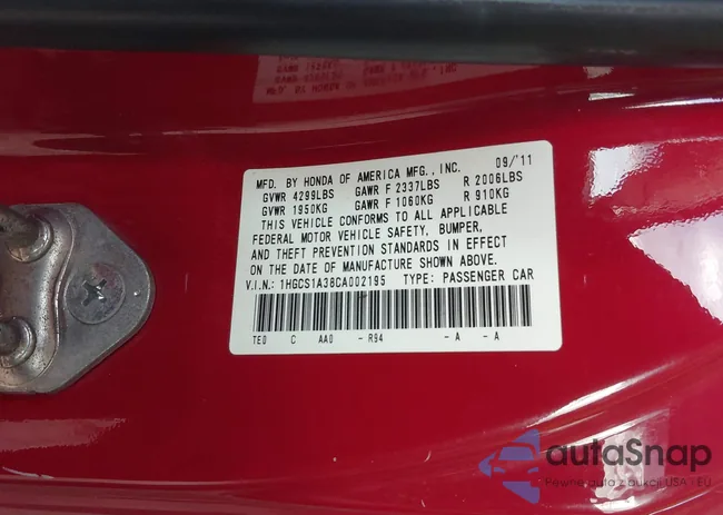 1HGCS1A38CA002195: 43578140