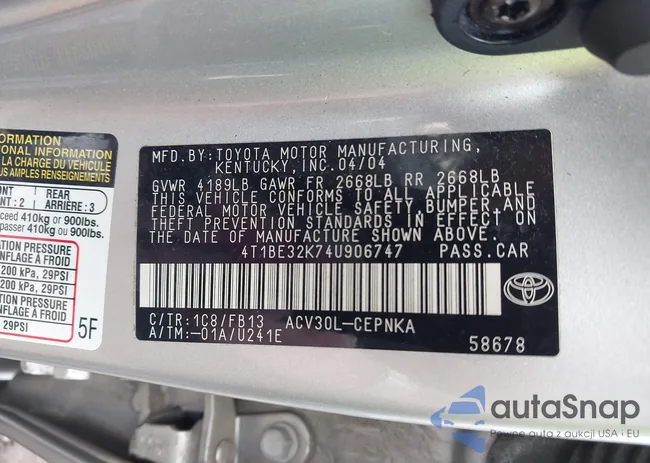 4T1BE32K74U906747: 43579368