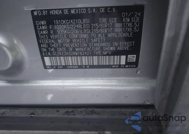 3CZRZ2H32RM762421: 43579377