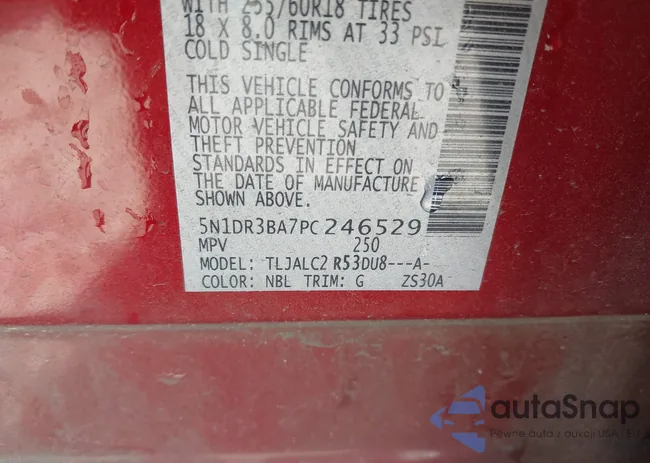 5N1DR3BA7PC246529: 43579519