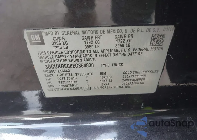 3GCUKREC8EG354838: 43579567