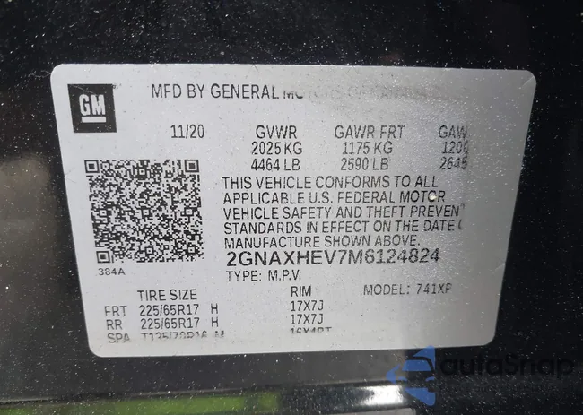 2GNAXHEV7M6124824: 43579632