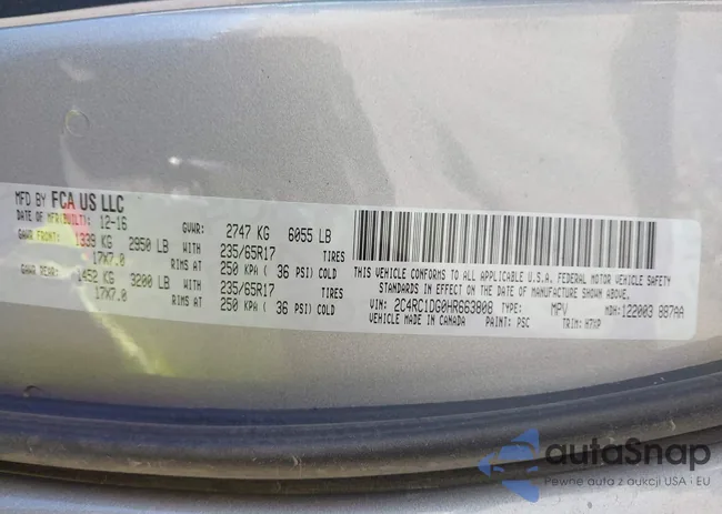 2C4RC1DG0HR663808: 43579711