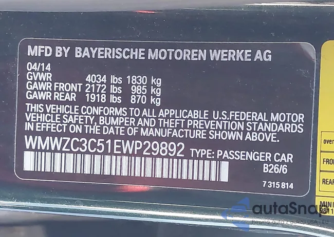 WMWZC3C51EWP29892: 43579737