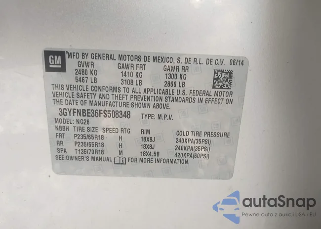 3GYFNBE36FS508348: 43579844