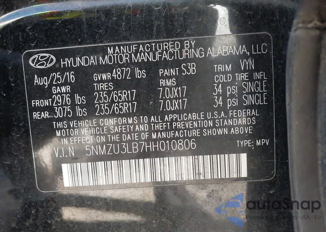 5NMZU3LB7HH010806: 43579015