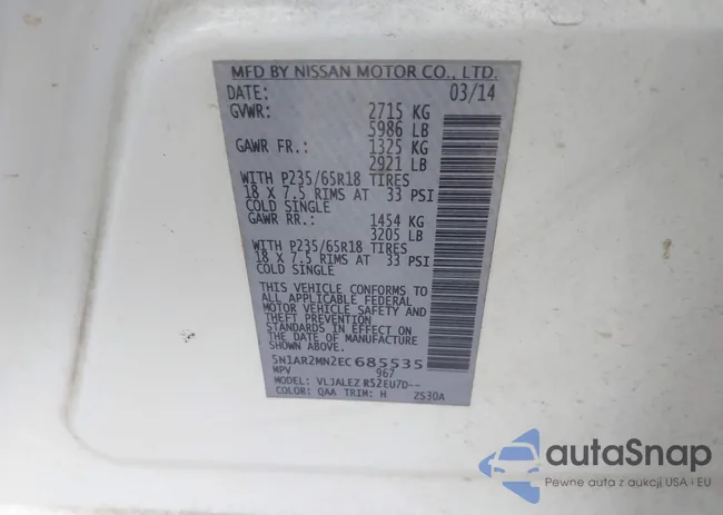 5N1AR2MN2EC685535: 43579042