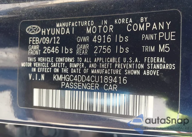 KMHGC4DD4CU189416: 43579319