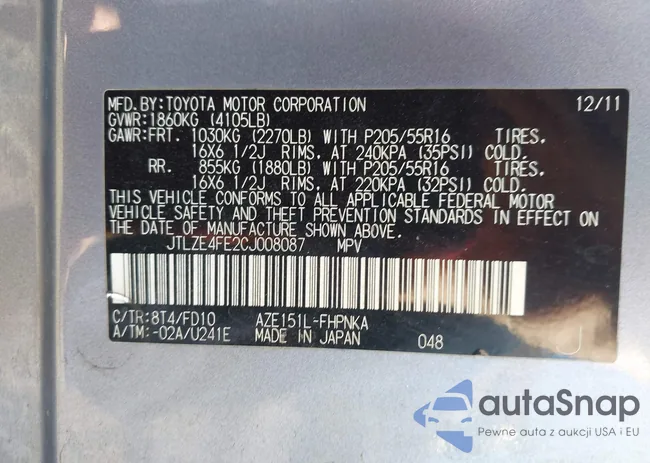 JTLZE4FE2CJ008087: 43580528