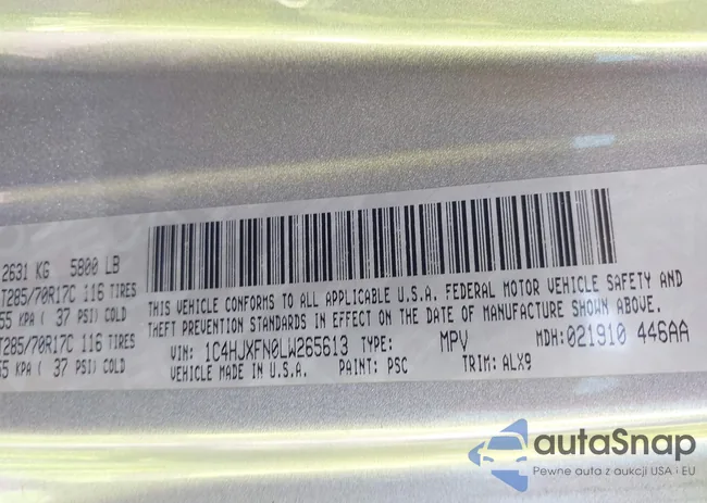 1C4HJXFN0LW265613: 43580560