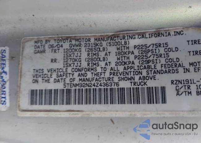 5TENM92N24Z436376: 43580734