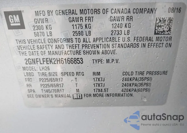 2GNFLFEK2H6166853: 43579989