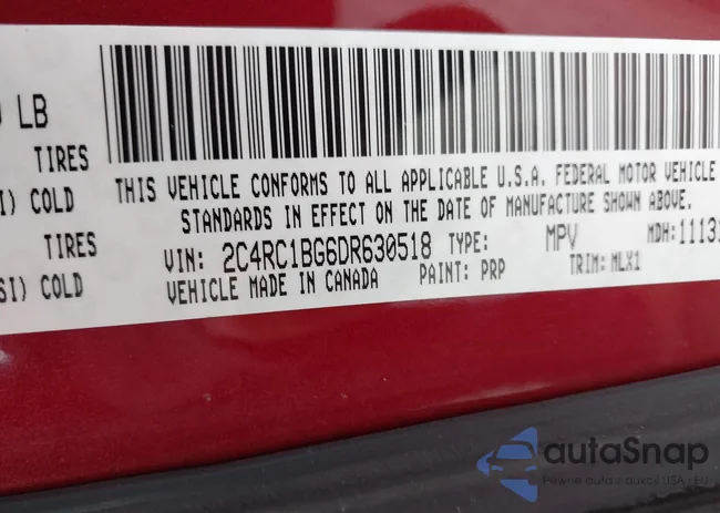 2C4RC1BG6DR630518: 43581353