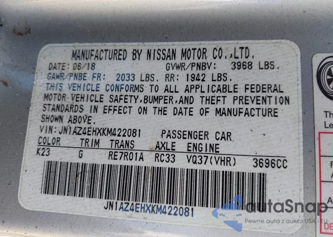 JN1AZ4EHXKM422081: 43581509