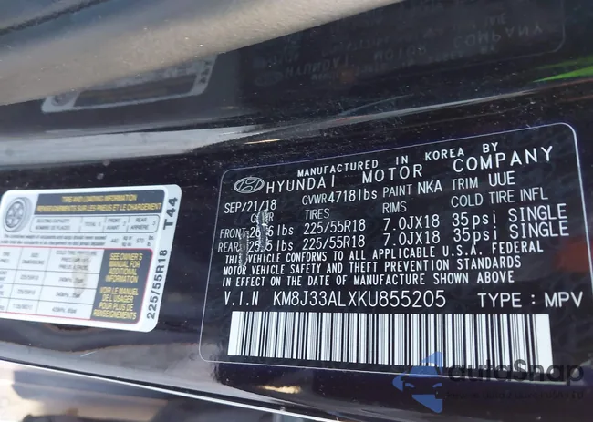 KM8J33ALXKU855205: 43581677