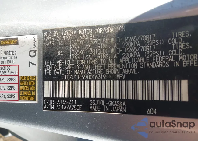 JTEZU11F970016319: 43581770